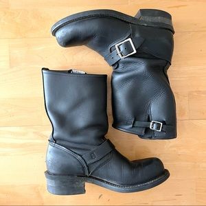 Frye Engineer 12R Boots, Size 6.5, Black